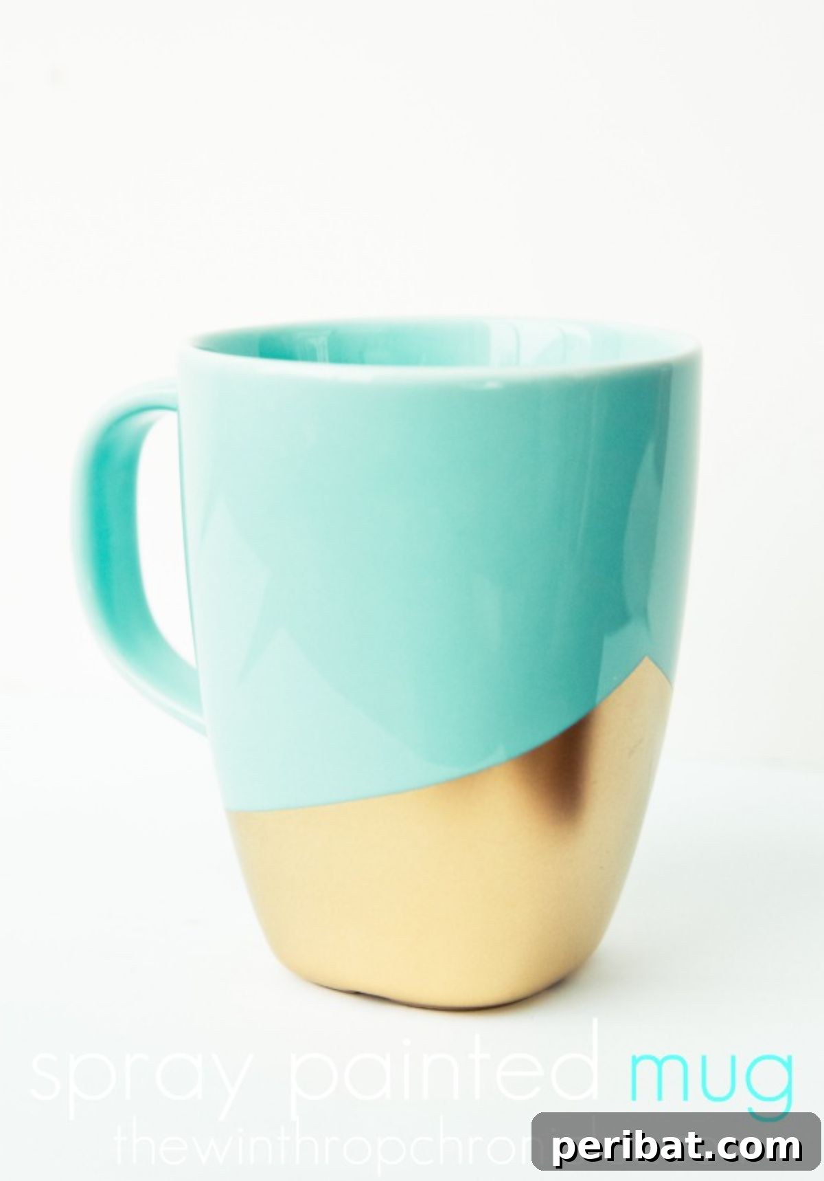 Stunning DIY Teal and Gold Mug for a Pop of Color