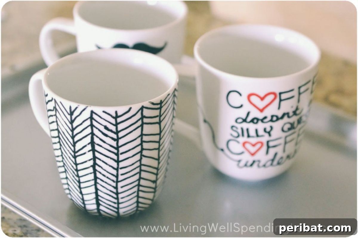 Simple and Creative DIY Sharpie Mugs for Personalization