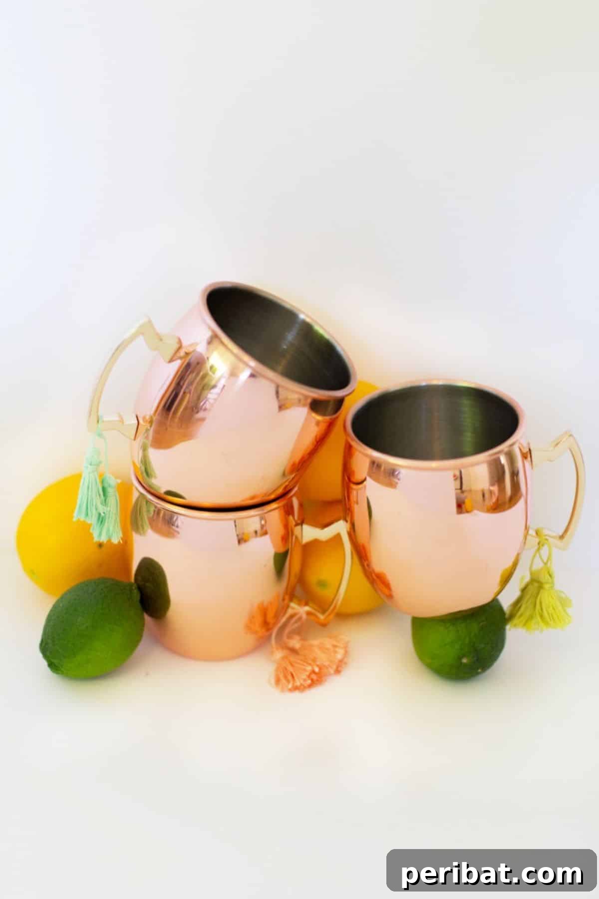 Trendy DIY Copper-Toned Mugs with Festive Tassels