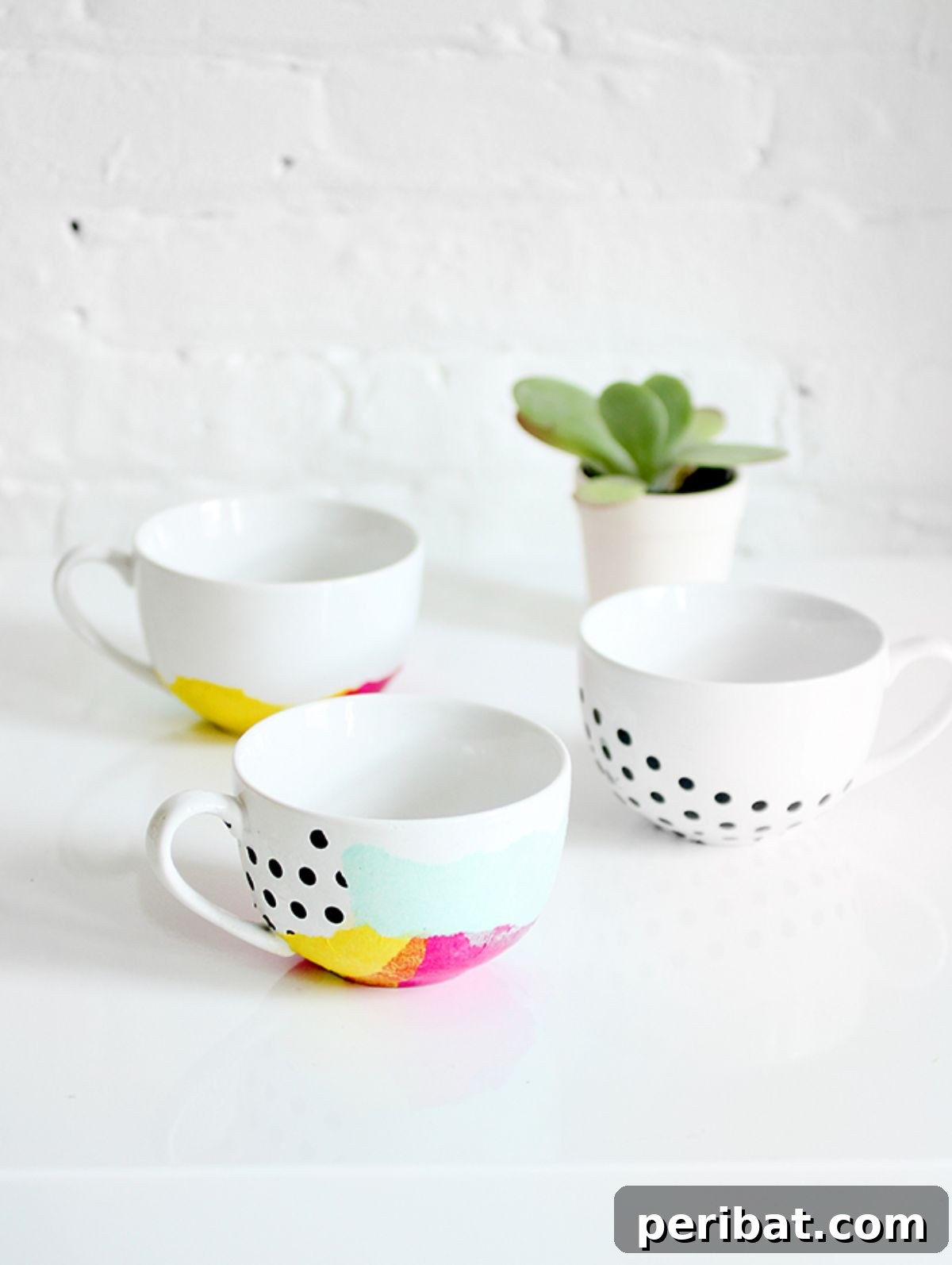 Artistic DIY Tissue Paper Watercolor Mug Design