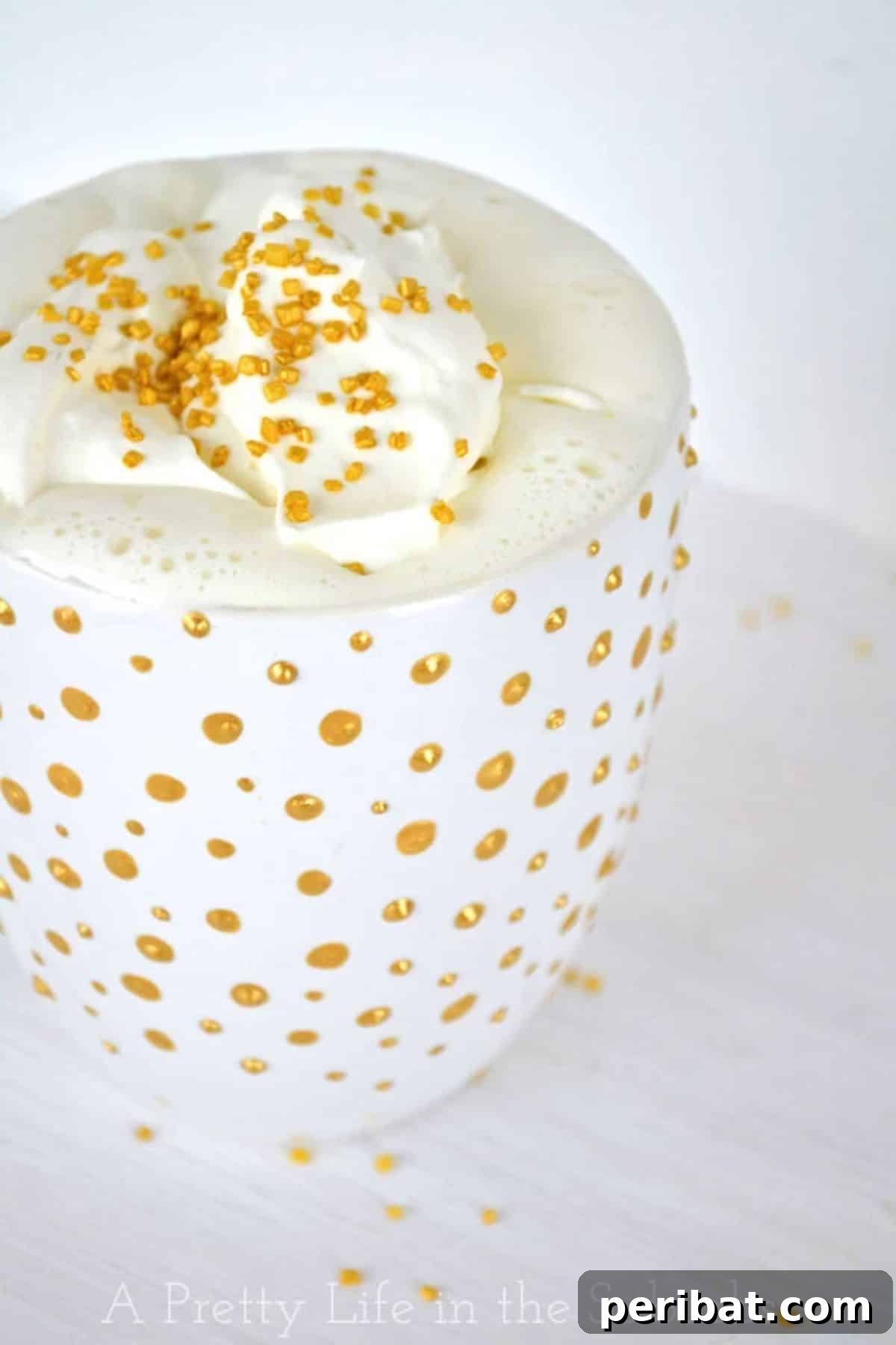Add Glamour with a DIY Gold Polka Dot Mug
