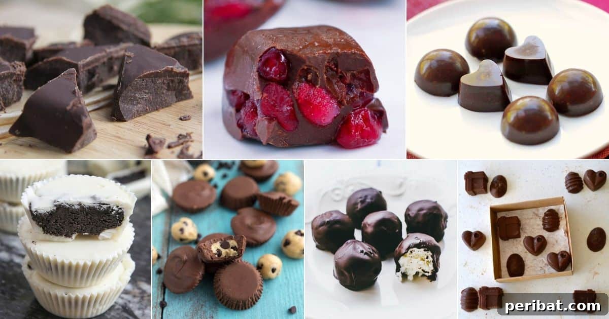 25 Delicious DIY Chocolate Kit Projects 2 Various homemade chocolate creations and ingredients, symbolizing DIY chocolate making kits and products.