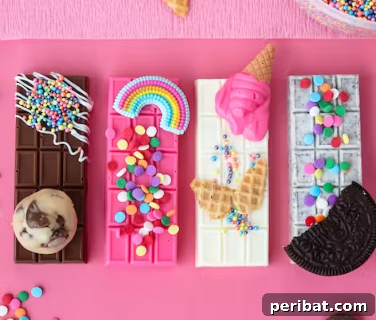 25 Delicious DIY Chocolate Kit Projects 13 Assorted DIY chocolate bars, some topped with candies, cookies, and nuts.
