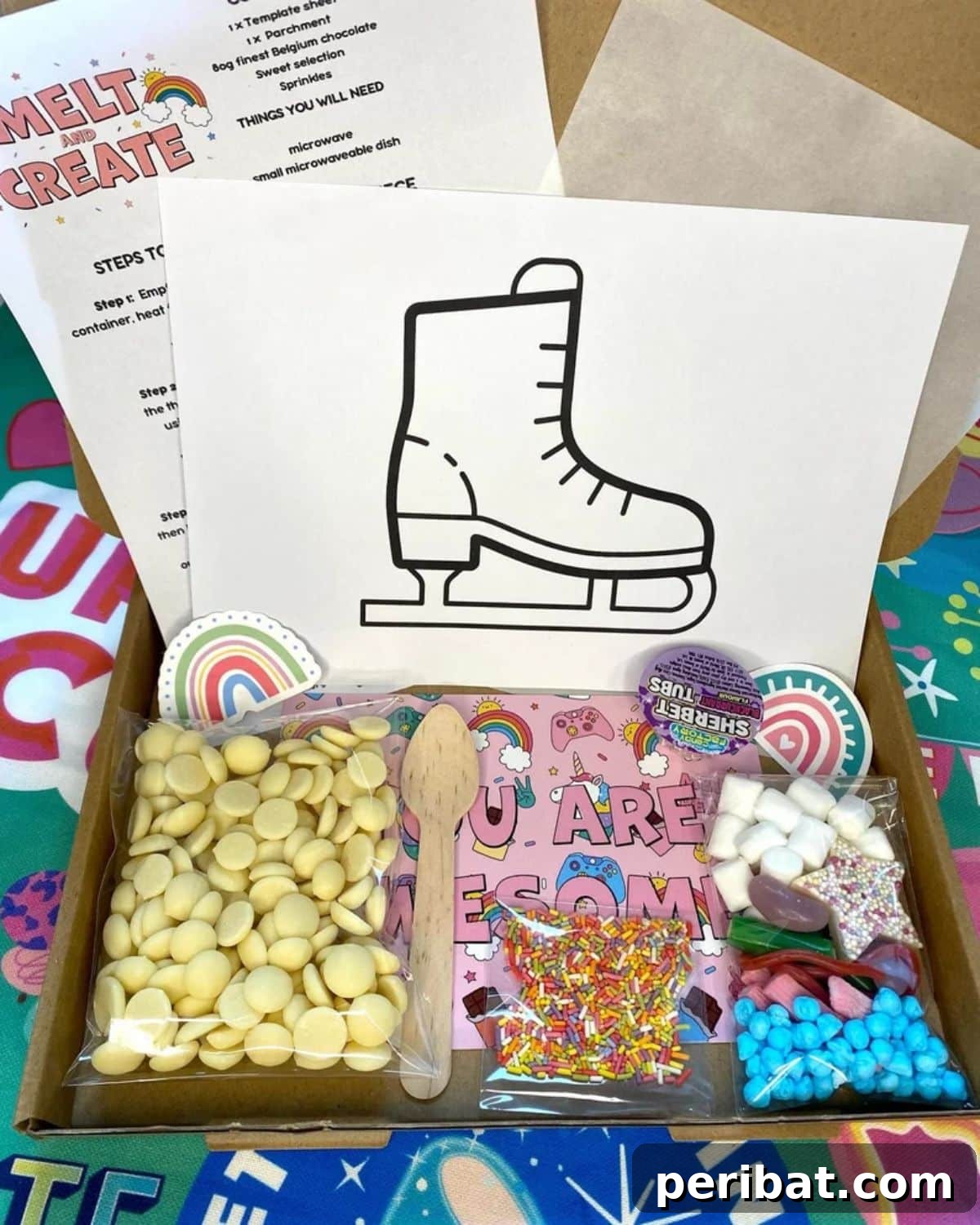 25 Delicious DIY Chocolate Kit Projects 23 A chocolate craft kit specifically for making ice skate boot shaped chocolates, ideal for winter themes.