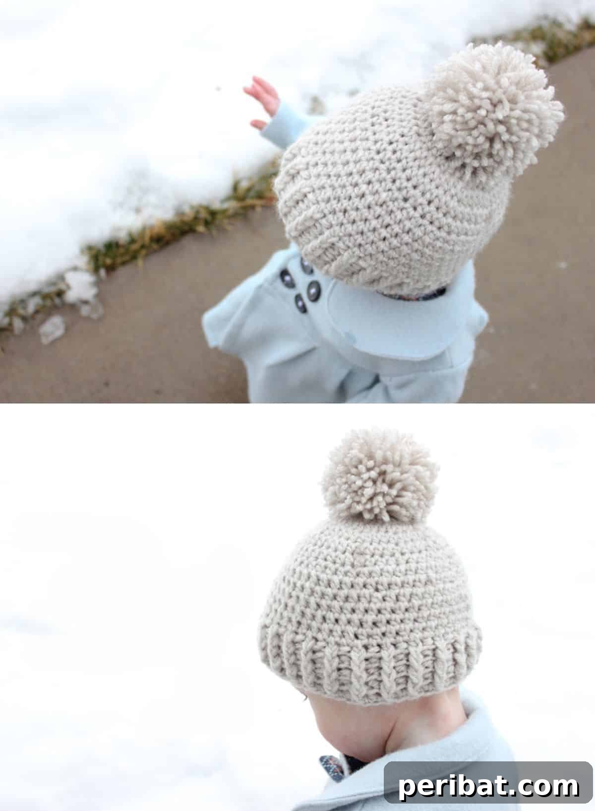 Ribbed Pom Pom Beanie for babies
