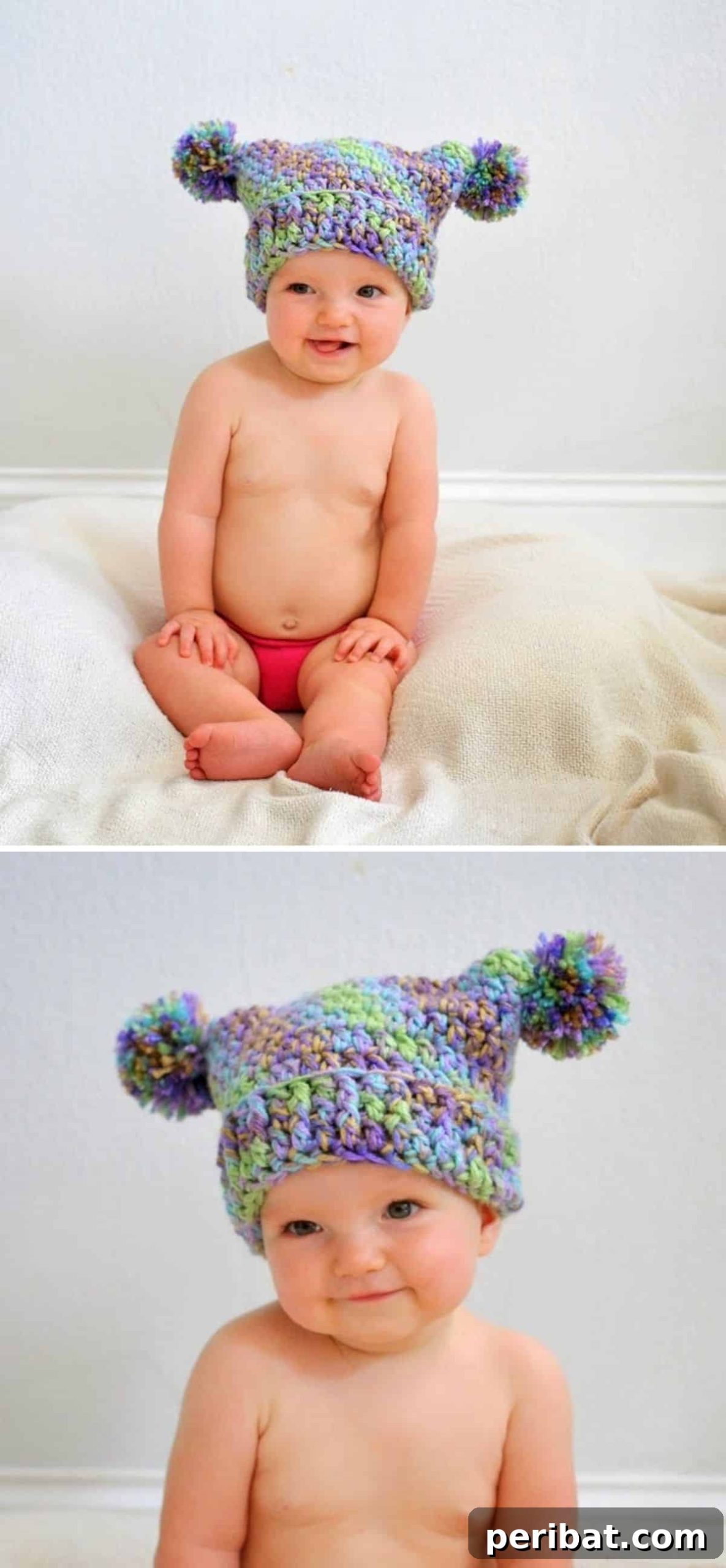 Double Pom Pom Hat for kids