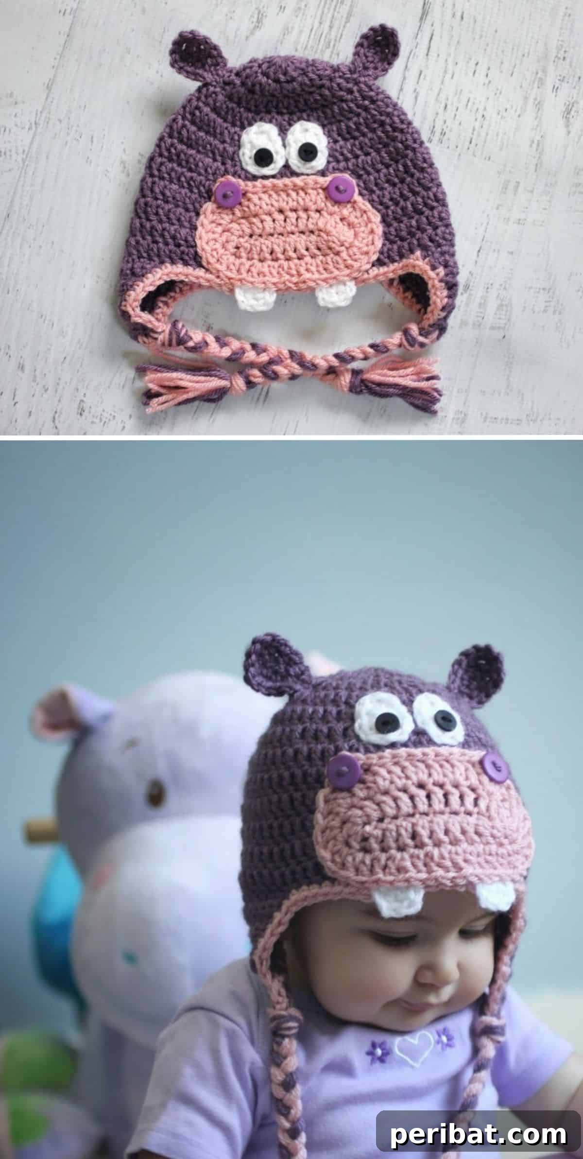 Happy Hippo Hat crochet pattern