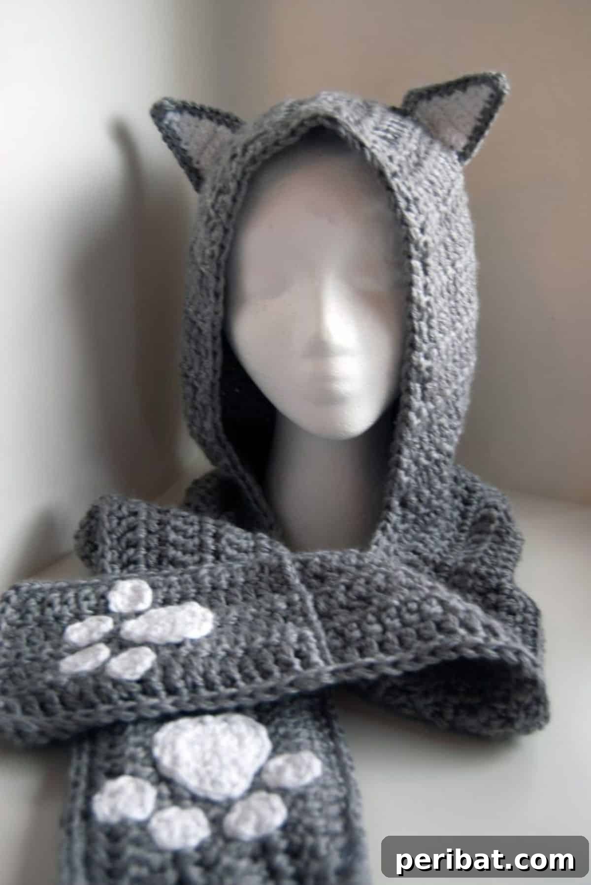 Cat Scoodie crochet with pockets