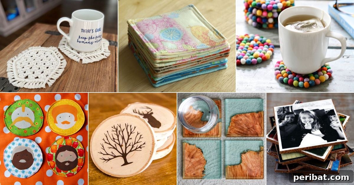 50 Ingenious DIY Coaster Creations 2 50 DIY Coasters: Ideas and Projects facebook image.