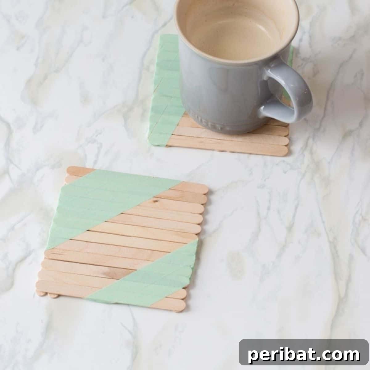 50 Ingenious DIY Coaster Creations 16 DIY Cute Popsicle Stick Coaster