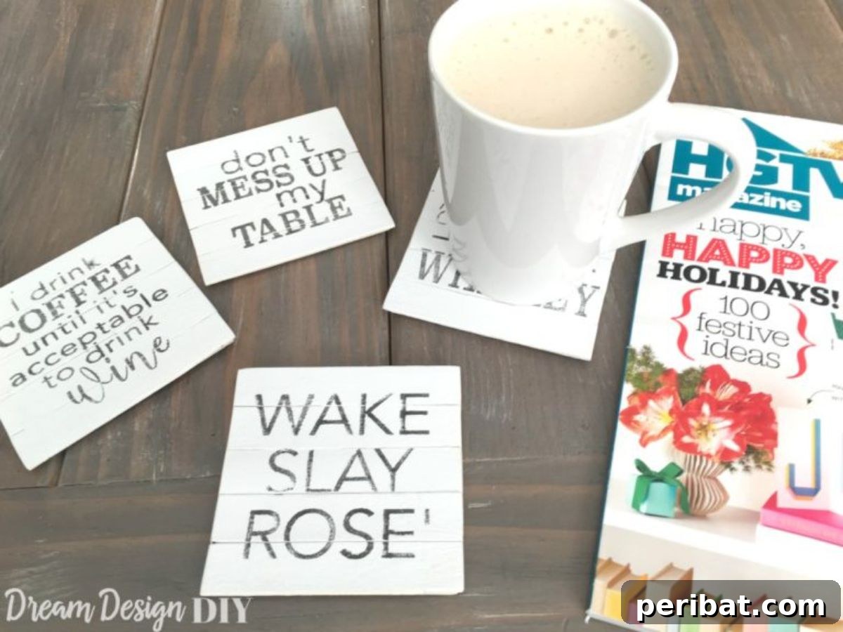 50 Ingenious DIY Coaster Creations 20 DIY Farmhouse Style Planked Coasters