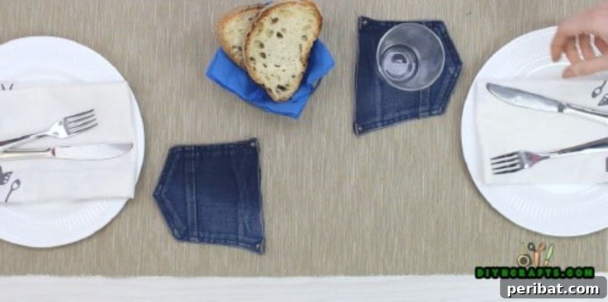 50 Ingenious DIY Coaster Creations 4 Drink Coasters Out of a Pair of Old Jeans
