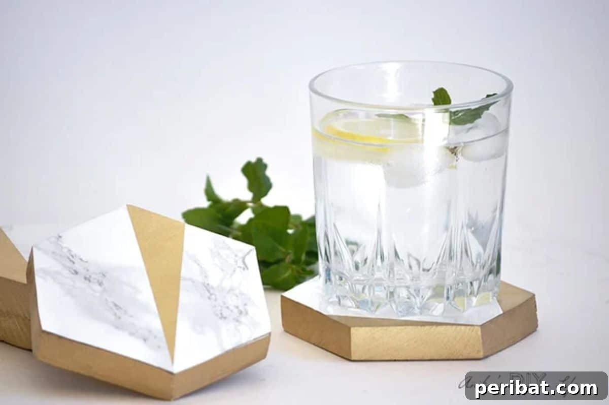 50 Ingenious DIY Coaster Creations 33 DIY Marble and Gold Coasters
