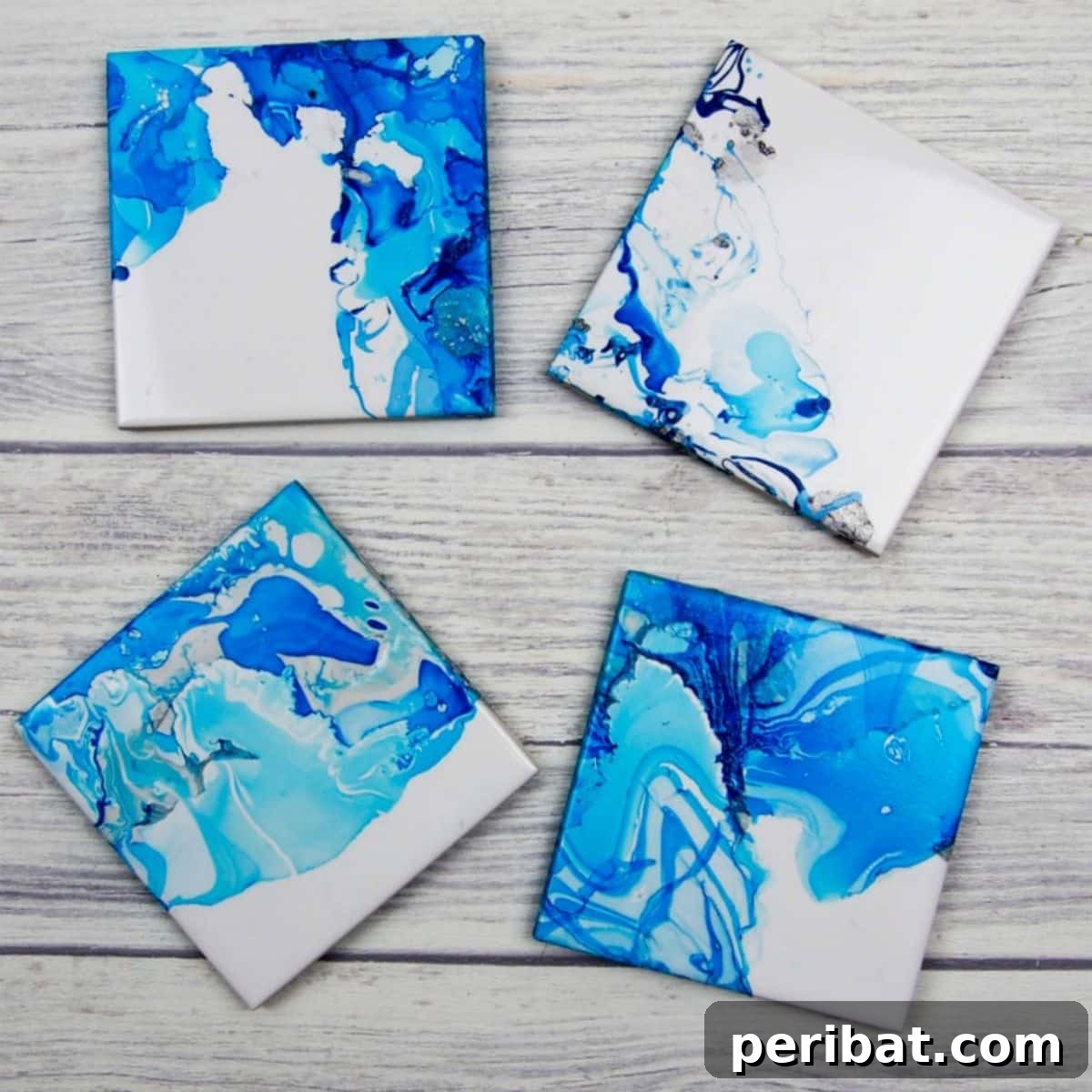 50 Ingenious DIY Coaster Creations 40 Nail Varnish Marbled Coasters