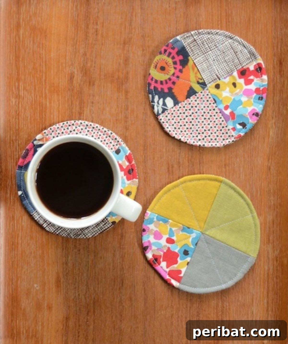 50 Ingenious DIY Coaster Creations 47 Quilted Circle Coasters