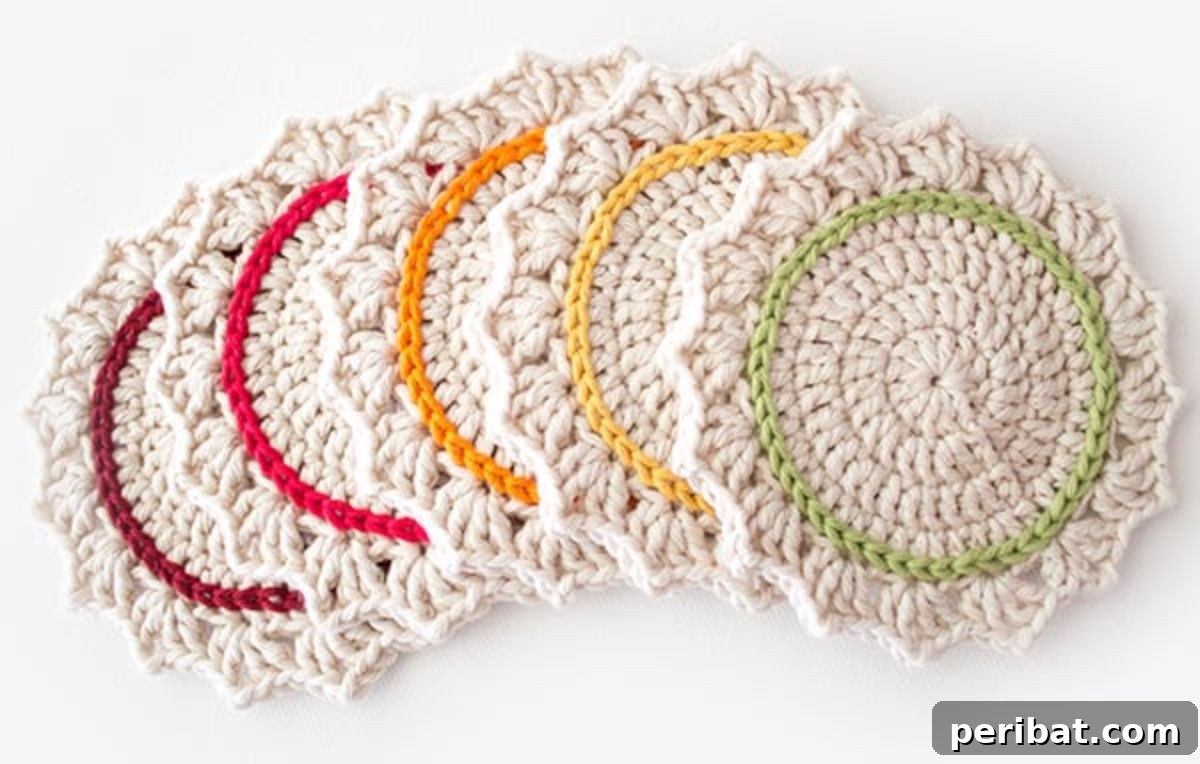 50 Ingenious DIY Coaster Creations 6 Ombre Crocheted Coasters