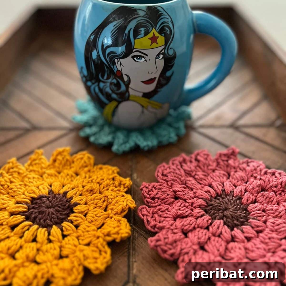 50 Ingenious DIY Coaster Creations 10 Sunflower Coaster Crochet