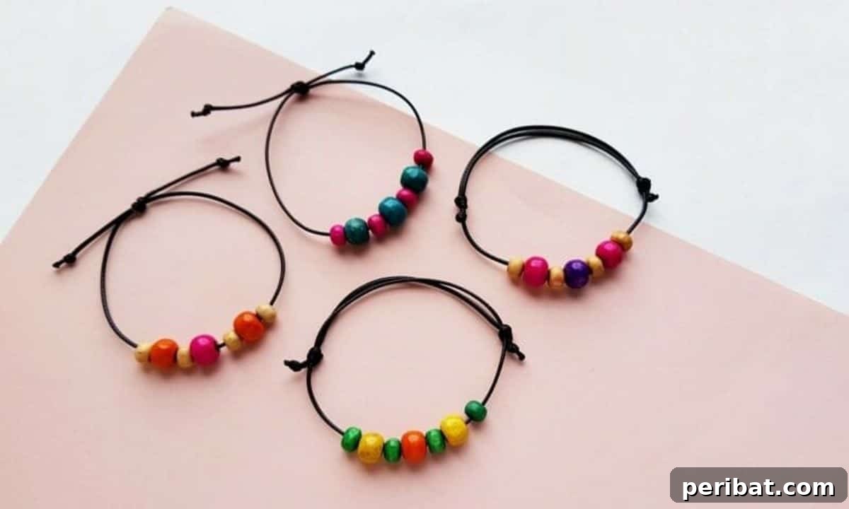 DIY Beaded Bracelets with Adjustable Cord