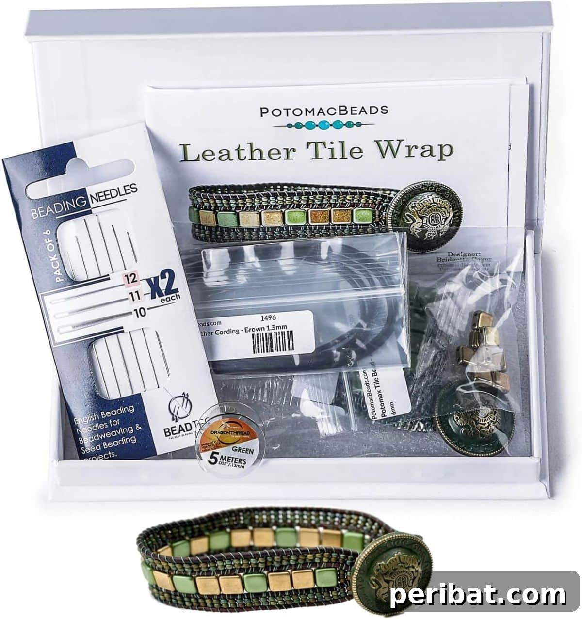 Leather Tile Wrap Bead Bracelet Making Kit