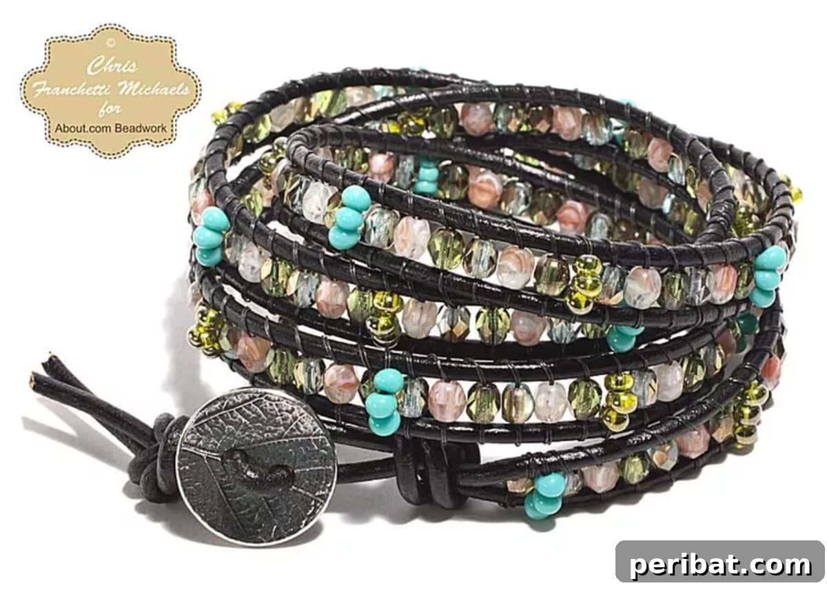 DIY Leather and Bead Wrap Bracelet