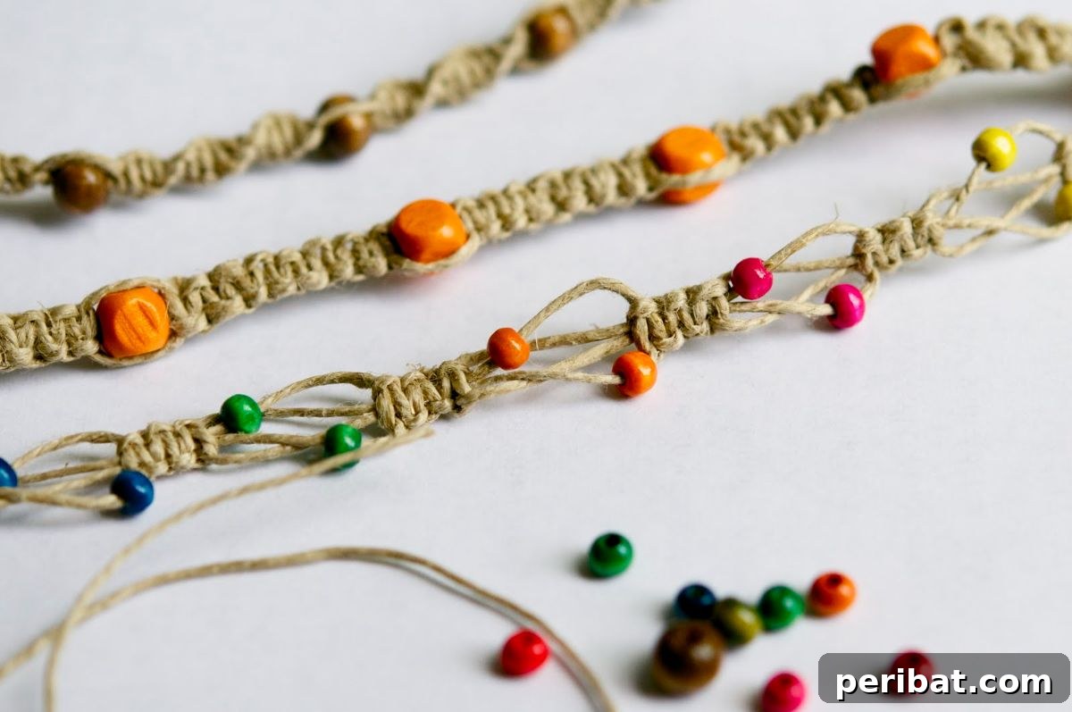 Wooden Hemp Beads Macrame Bracelet