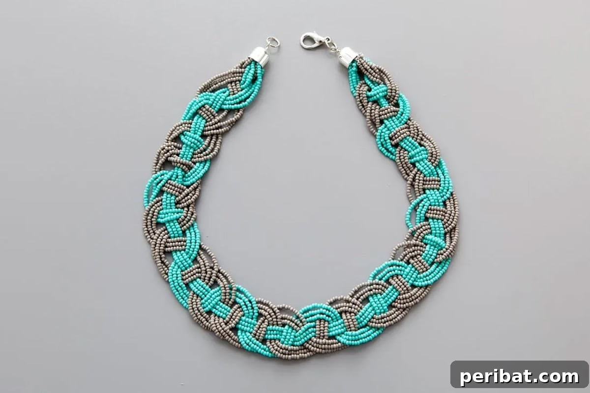 52 Inspiring DIY Necklace Ideas and Kits for Stunning Handmade Jewelry 26 beautifully woven necklace on a table