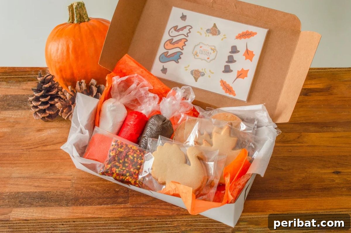 Bake 40 Amazing Thanksgiving Cookies Recipes & Decorating Tips 11 Thanksgiving DIY Cookie Kit - Decorate with Children