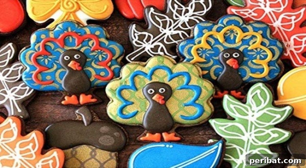 Bake 40 Amazing Thanksgiving Cookies Recipes & Decorating Tips 14 Simple DIY Thanksgiving Turkey Cookies