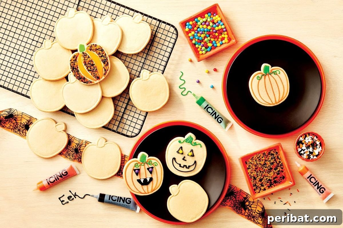 Bake 40 Amazing Thanksgiving Cookies Recipes & Decorating Tips 17 Thanksgiving Pumpkin Shaped Cookie Decorating Kit