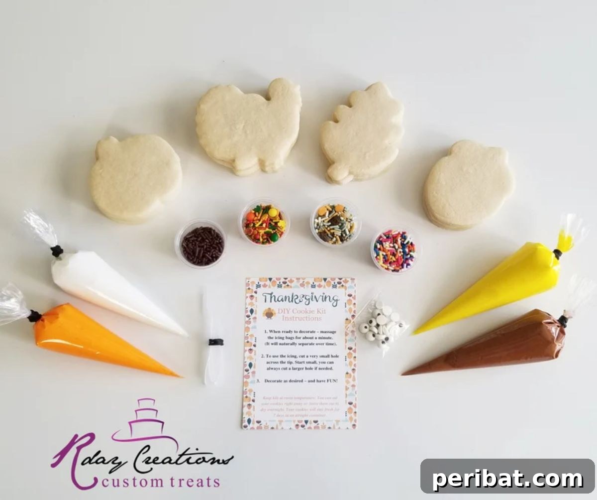 Bake 40 Amazing Thanksgiving Cookies Recipes & Decorating Tips 24 Thanksgiving Cookie Decorating Kit