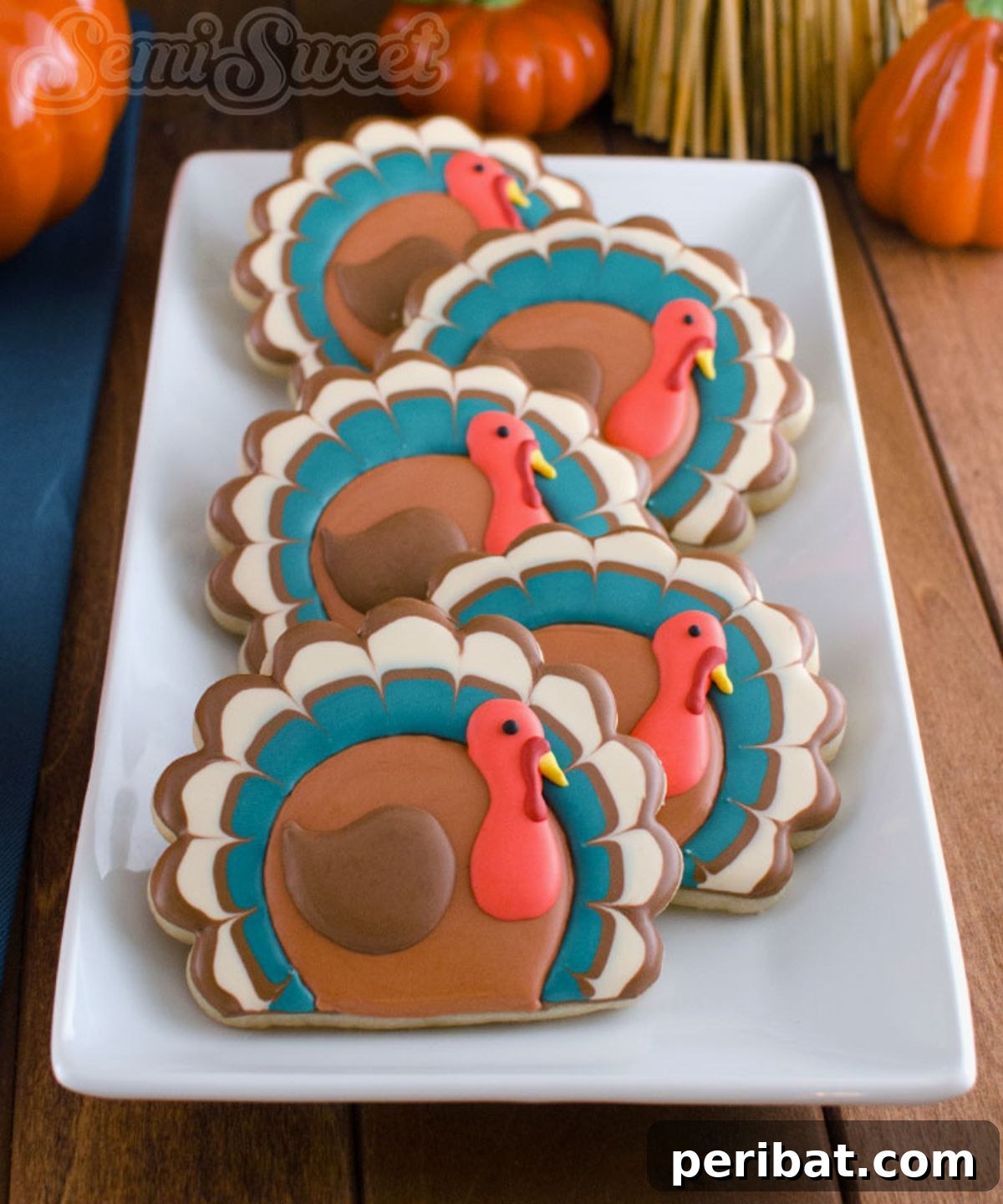 Bake 40 Amazing Thanksgiving Cookies Recipes & Decorating Tips 26 Simple and Easy Thanksgiving Turkey Cookies