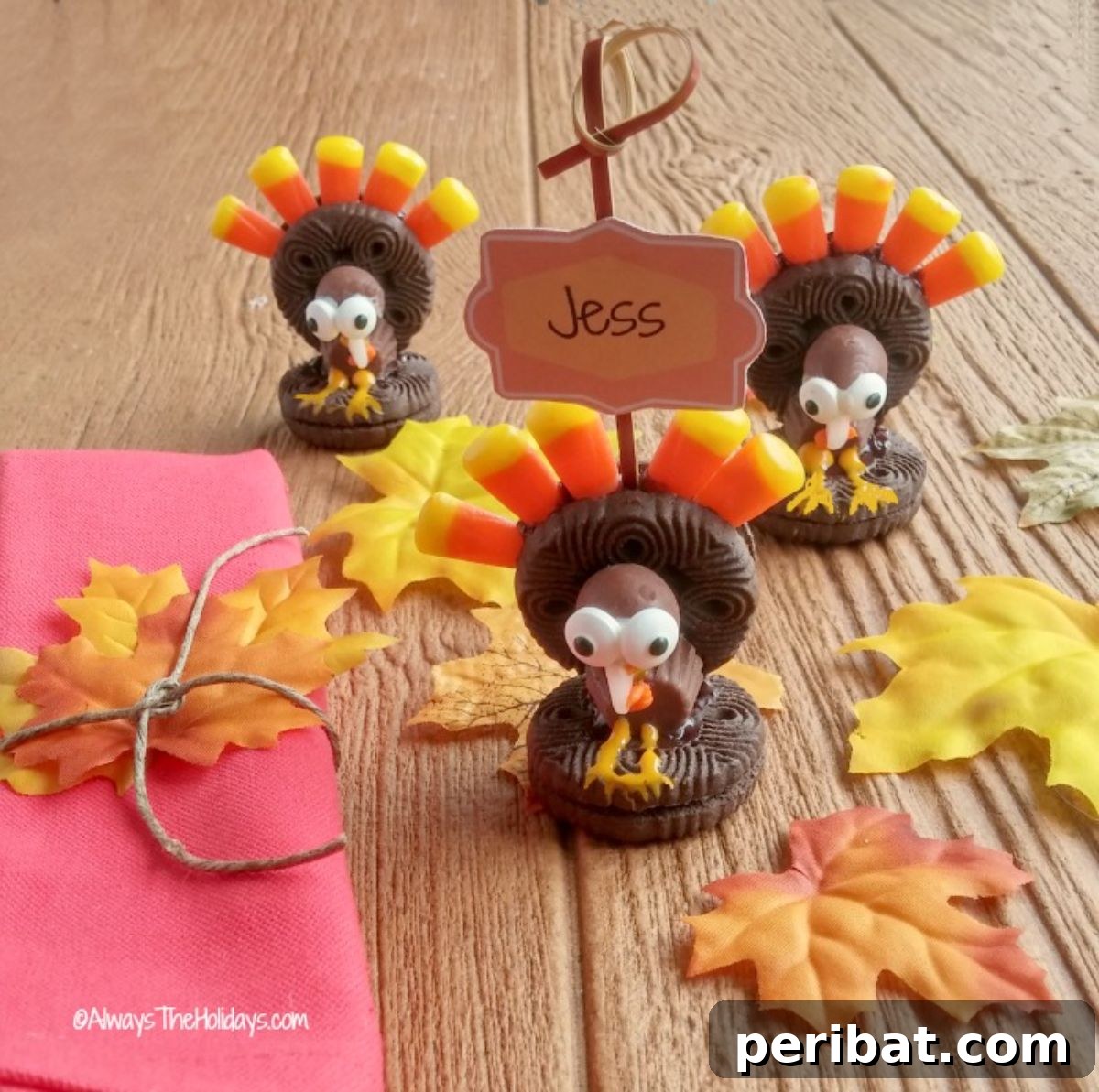 Bake 40 Amazing Thanksgiving Cookies Recipes & Decorating Tips 35 Turkey Cookie Card Holders – Edible Thanksgiving Table