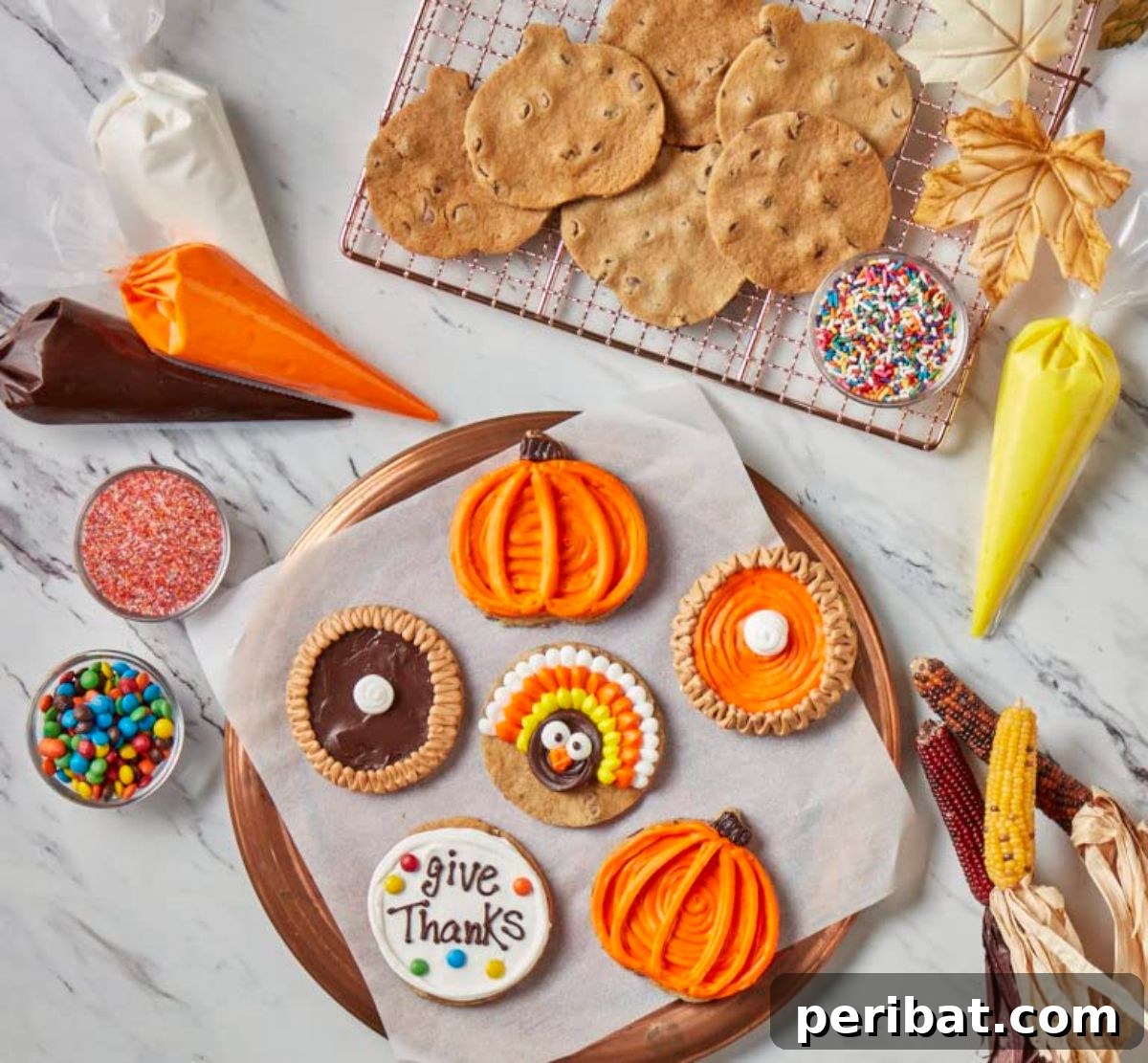Bake 40 Amazing Thanksgiving Cookies Recipes & Decorating Tips 40 Great American Cookies - 20-Piece DIY Cookie Kit