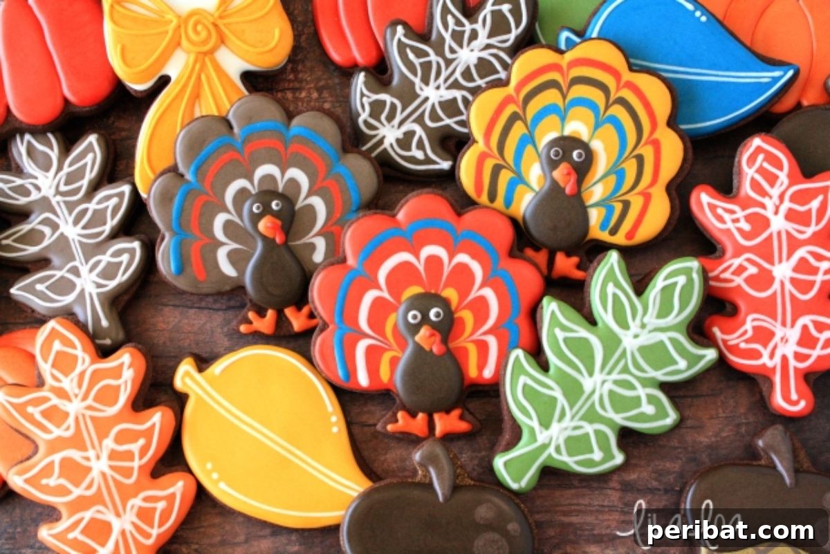 Bake 40 Amazing Thanksgiving Cookies Recipes & Decorating Tips 41 Easy Decorated Turkey Cookies for Thanksgiving