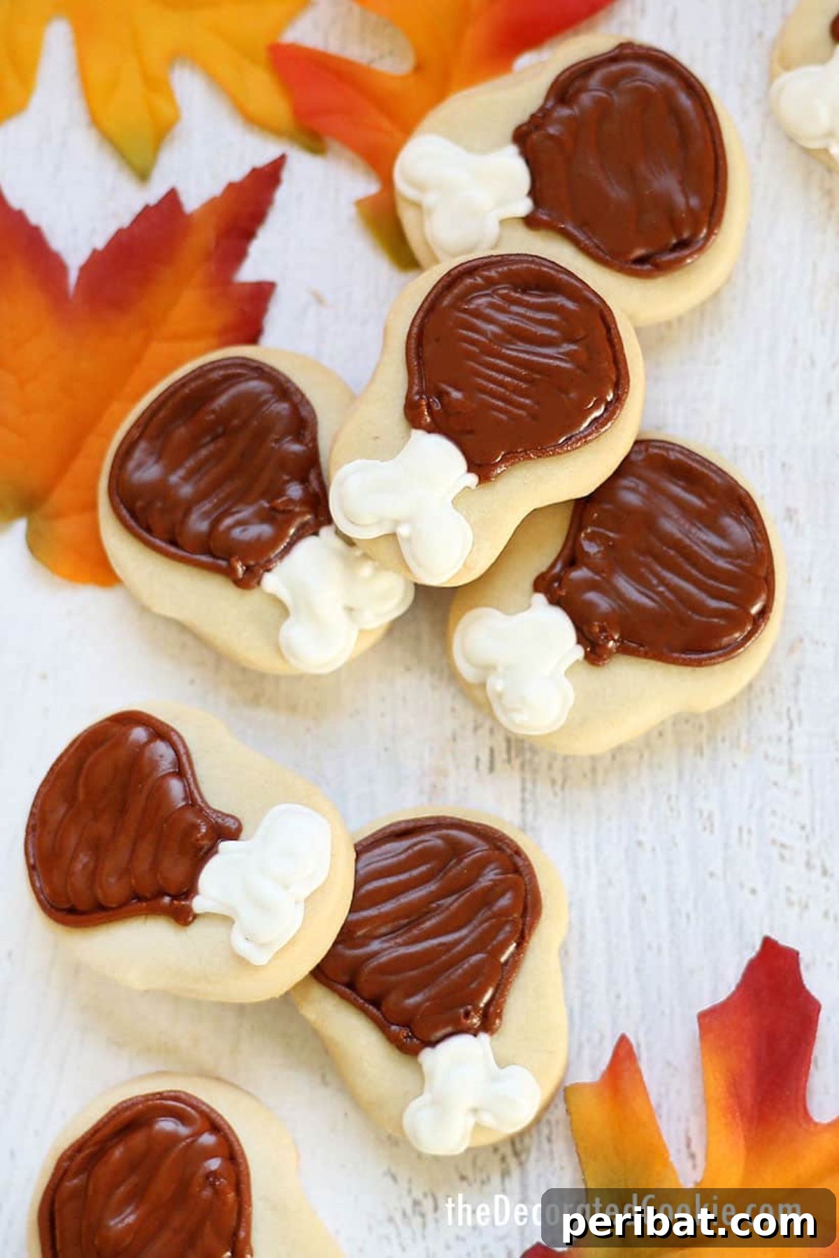 Bake 40 Amazing Thanksgiving Cookies Recipes & Decorating Tips 42 Mini Turkey Leg Cookies for Thanksgiving