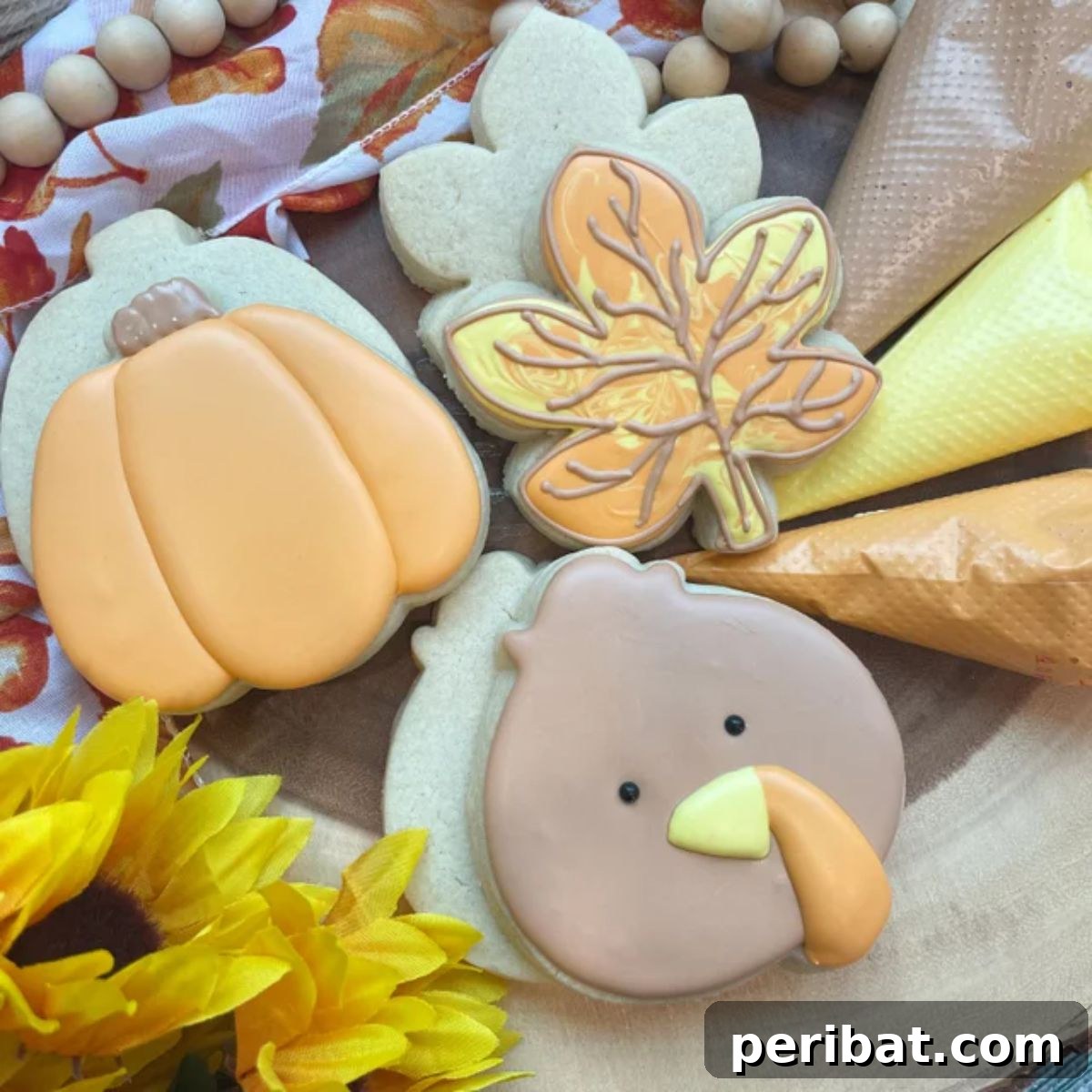 Bake 40 Amazing Thanksgiving Cookies Recipes & Decorating Tips 6 DIY Thanksgiving Cookie Kit - Signature Vanilla Flavor