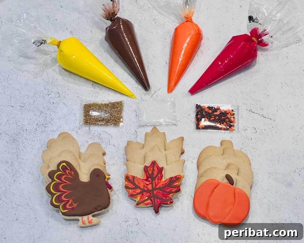 Bake 40 Amazing Thanksgiving Cookies Recipes & Decorating Tips 8 Thanksgiving DIY Cookie Kit 1 Dozen
