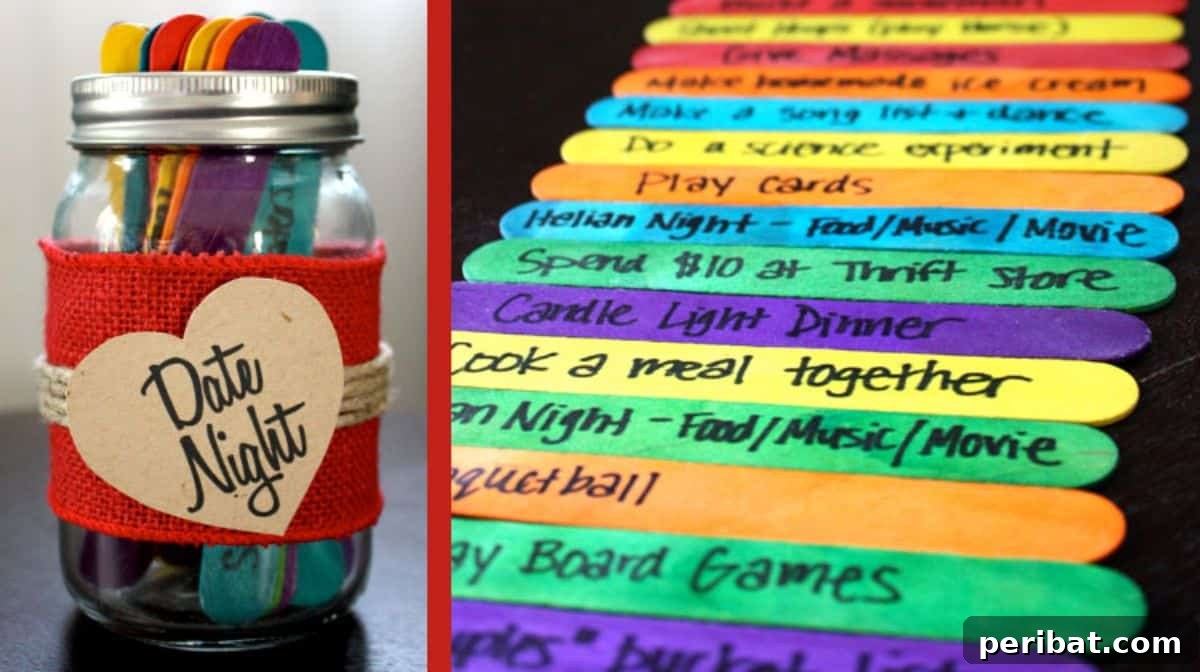 Crafting Love 45 DIY Gifts For Your Boyfriend 15 Date Night Jar