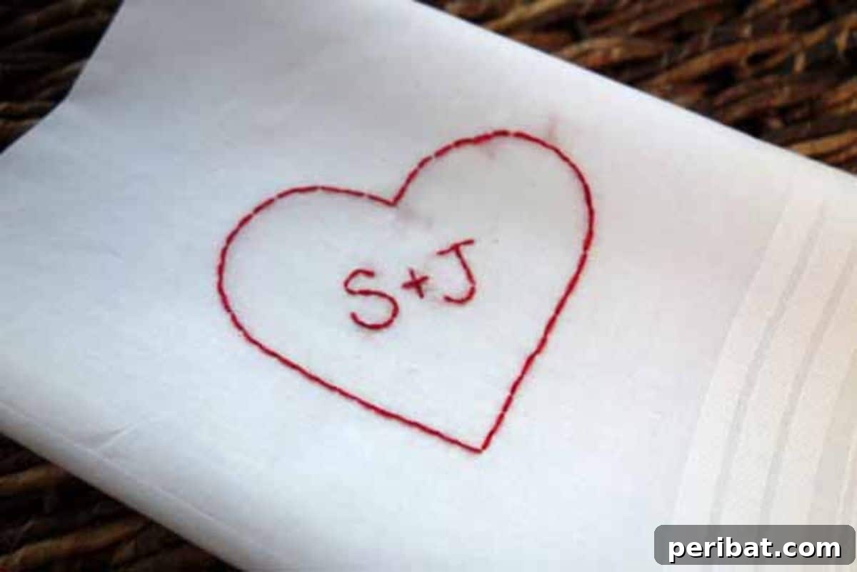 Crafting Love 45 DIY Gifts For Your Boyfriend 17 Heart Embroidered Handkerchief DIY