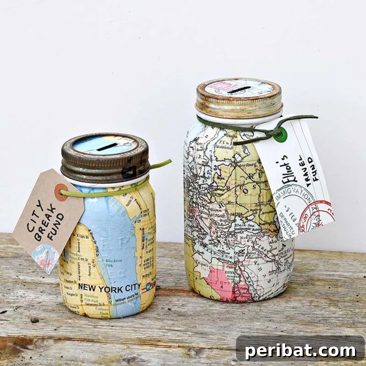 Crafting Love 45 DIY Gifts For Your Boyfriend 32 Map Mason Jar Bank