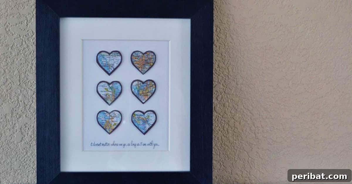 Crafting Love 45 DIY Gifts For Your Boyfriend 7 DIY Heart Map Art
