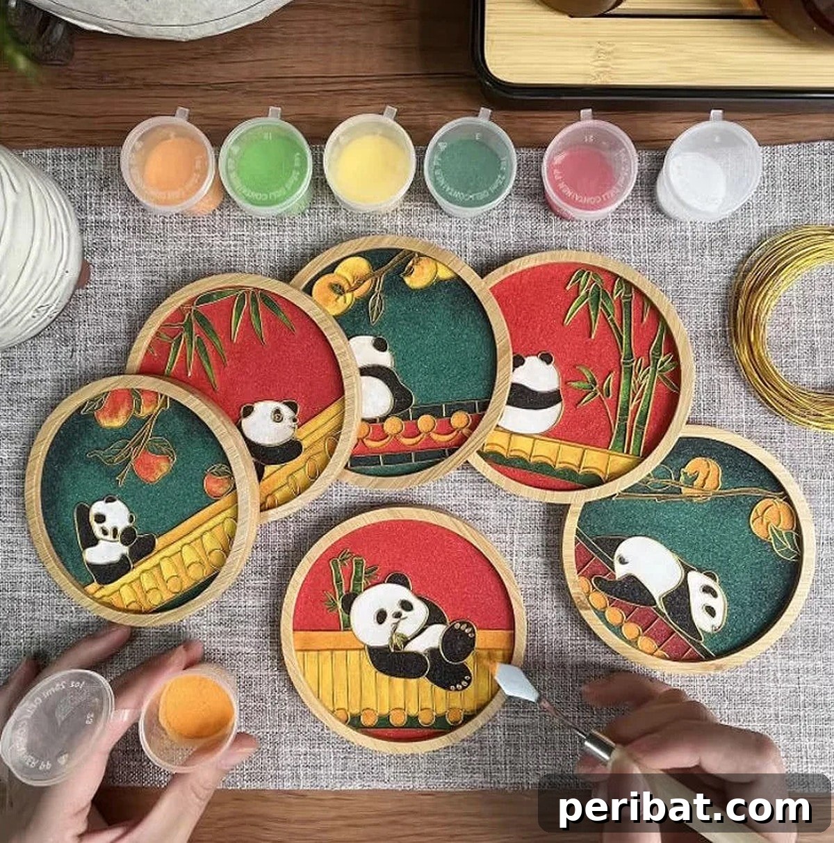 20 Hands-On Cloisonne Projects 11 six paintings captivating forbidden city panda