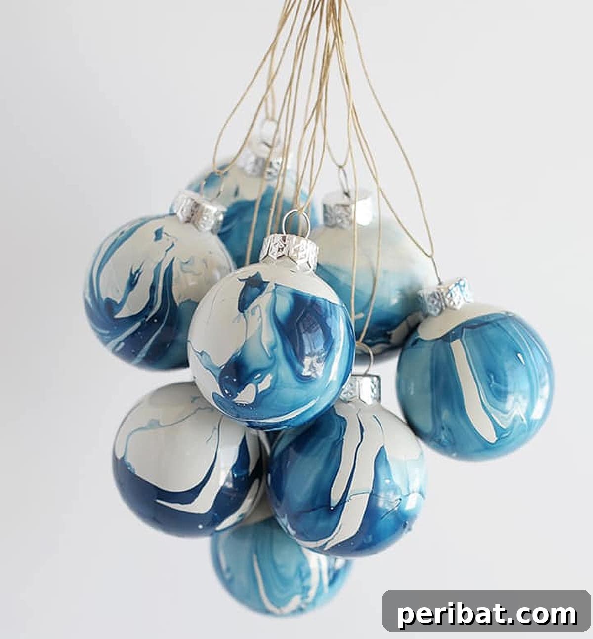 ball beam marbled ornaments