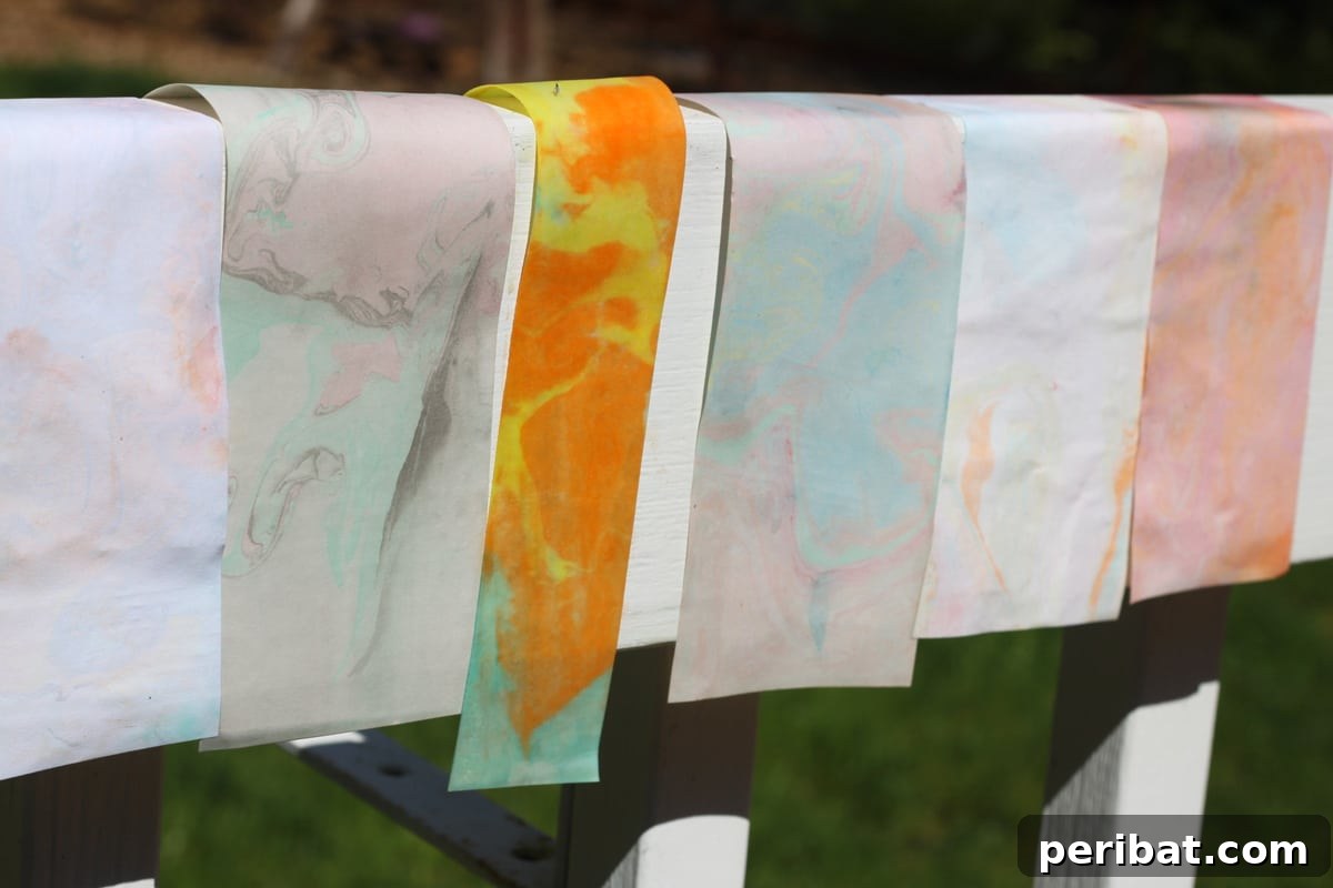 dry marbleized painting