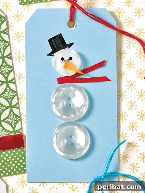 Button Snowman Tags