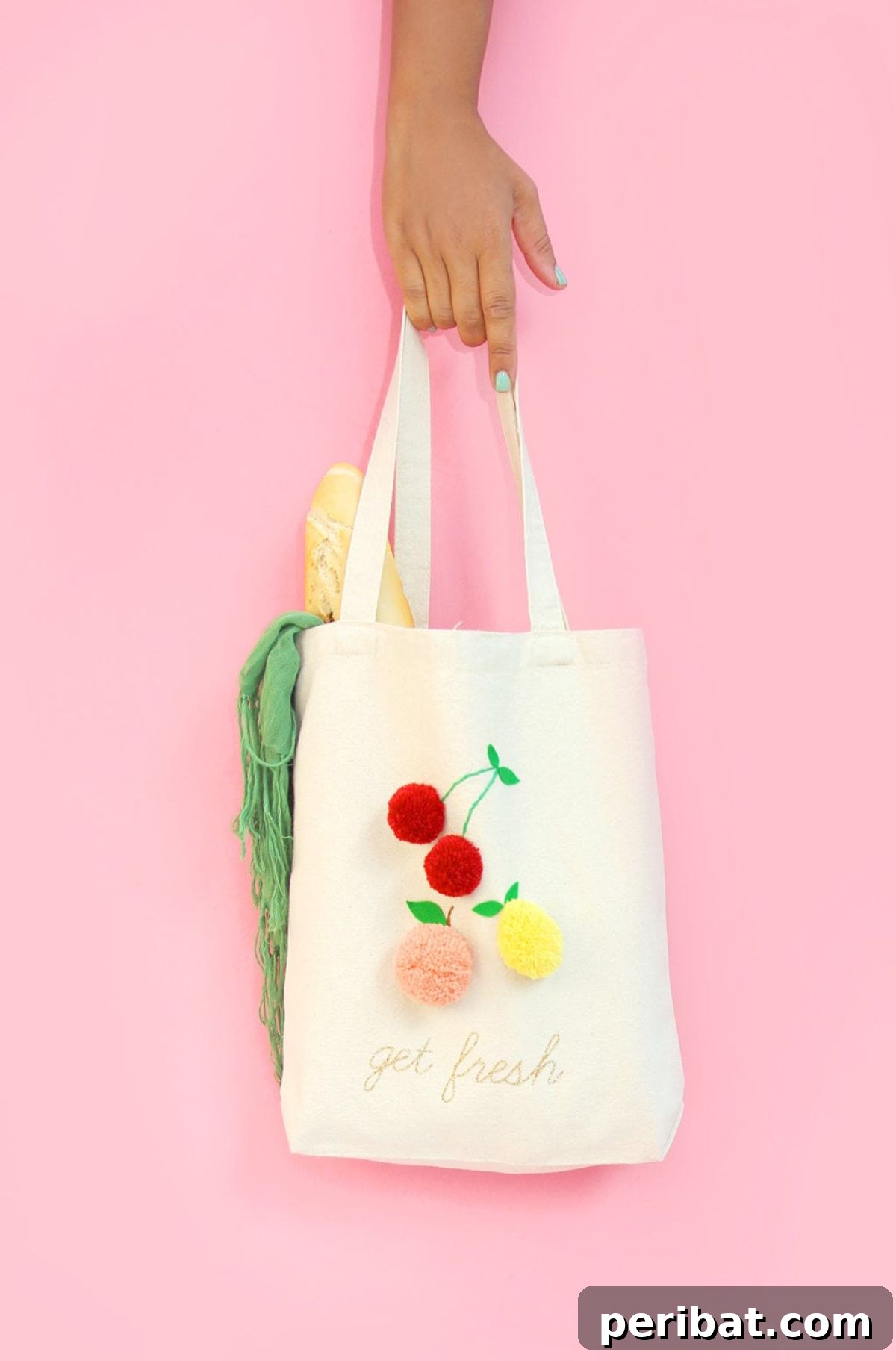 39 Adorable Handmade Gifts for Your Daughter 18 DIY Pom Pom Market Tote for a Fun and Fashionable Look