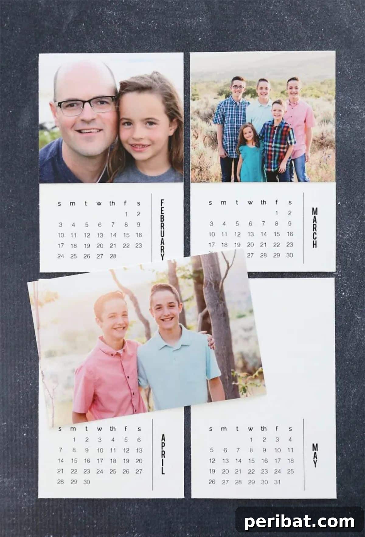 41 Loving Handmade Gifts for Your Wife 12 DIY Mini Photo Calendar with Cherished Memories