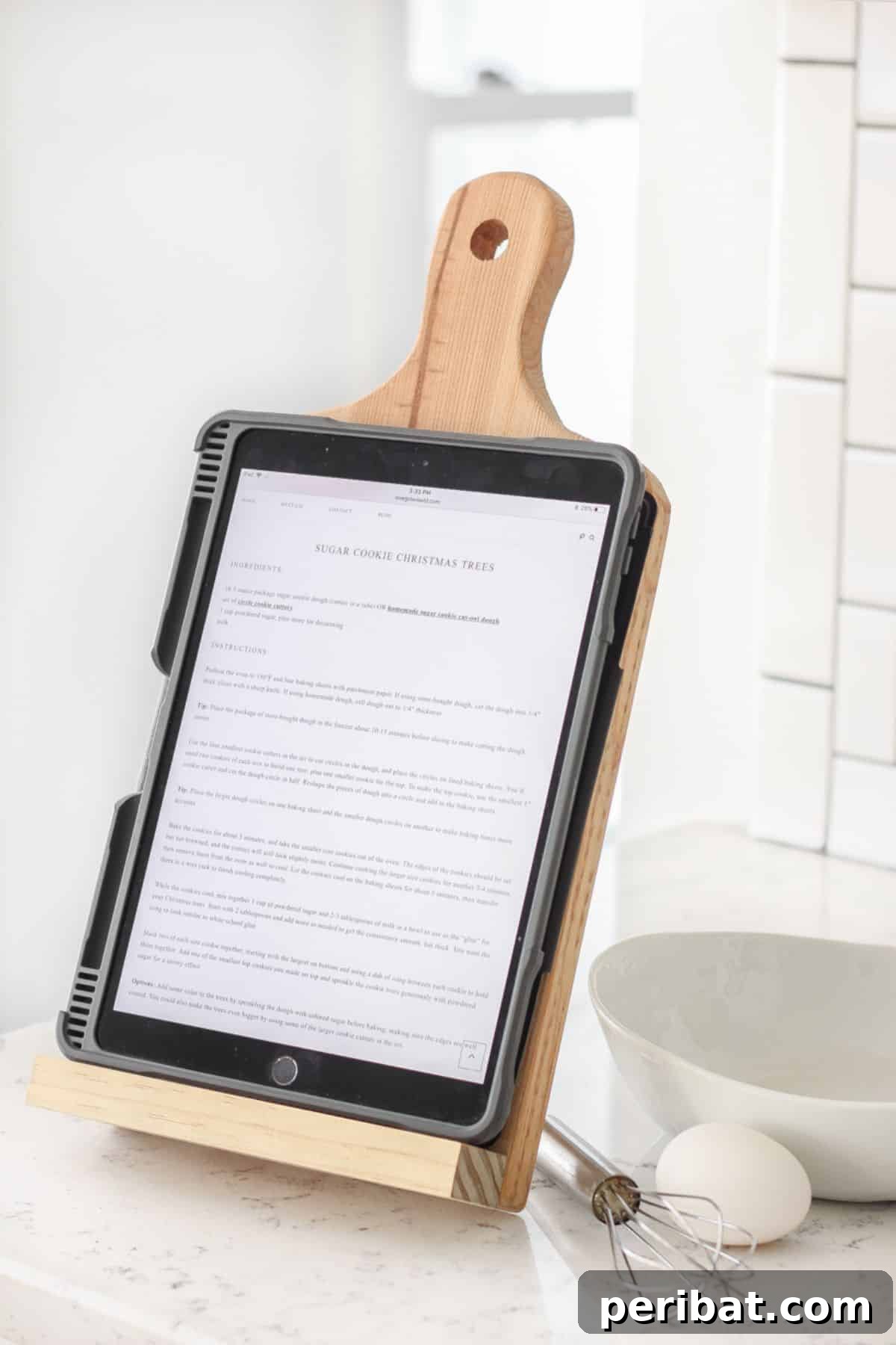 41 Loving Handmade Gifts for Your Wife 20 DIY Cutting Board Tablet Holder for the Kitchen