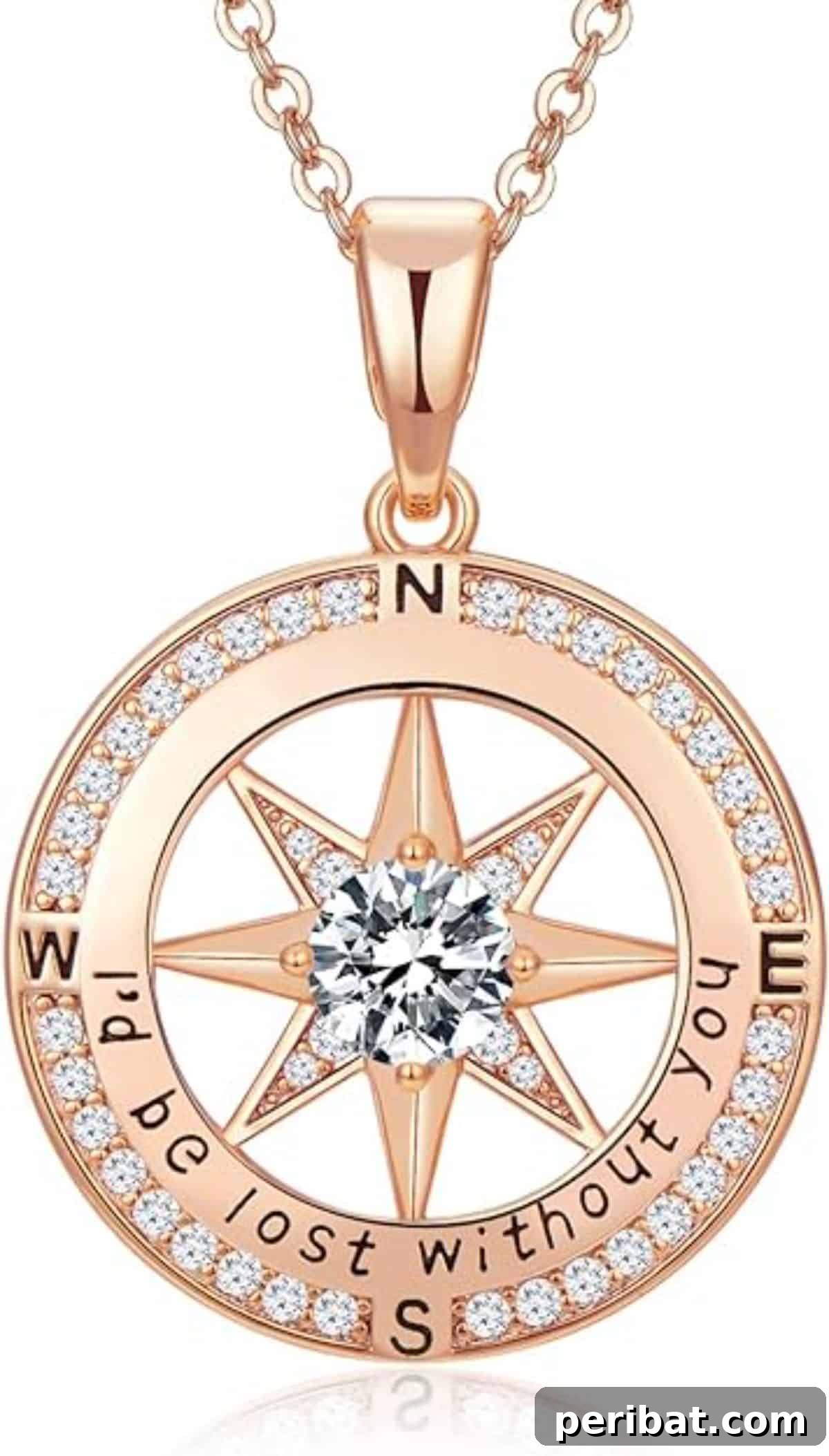 41 Loving Handmade Gifts for Your Wife 29 I'd Be Lost Without You Diamond Compass Pendant Jewelry