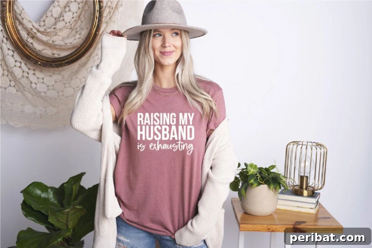 41 Loving Handmade Gifts for Your Wife 35 Funny Wife Shirt - Raising My Husband Is Exhausting